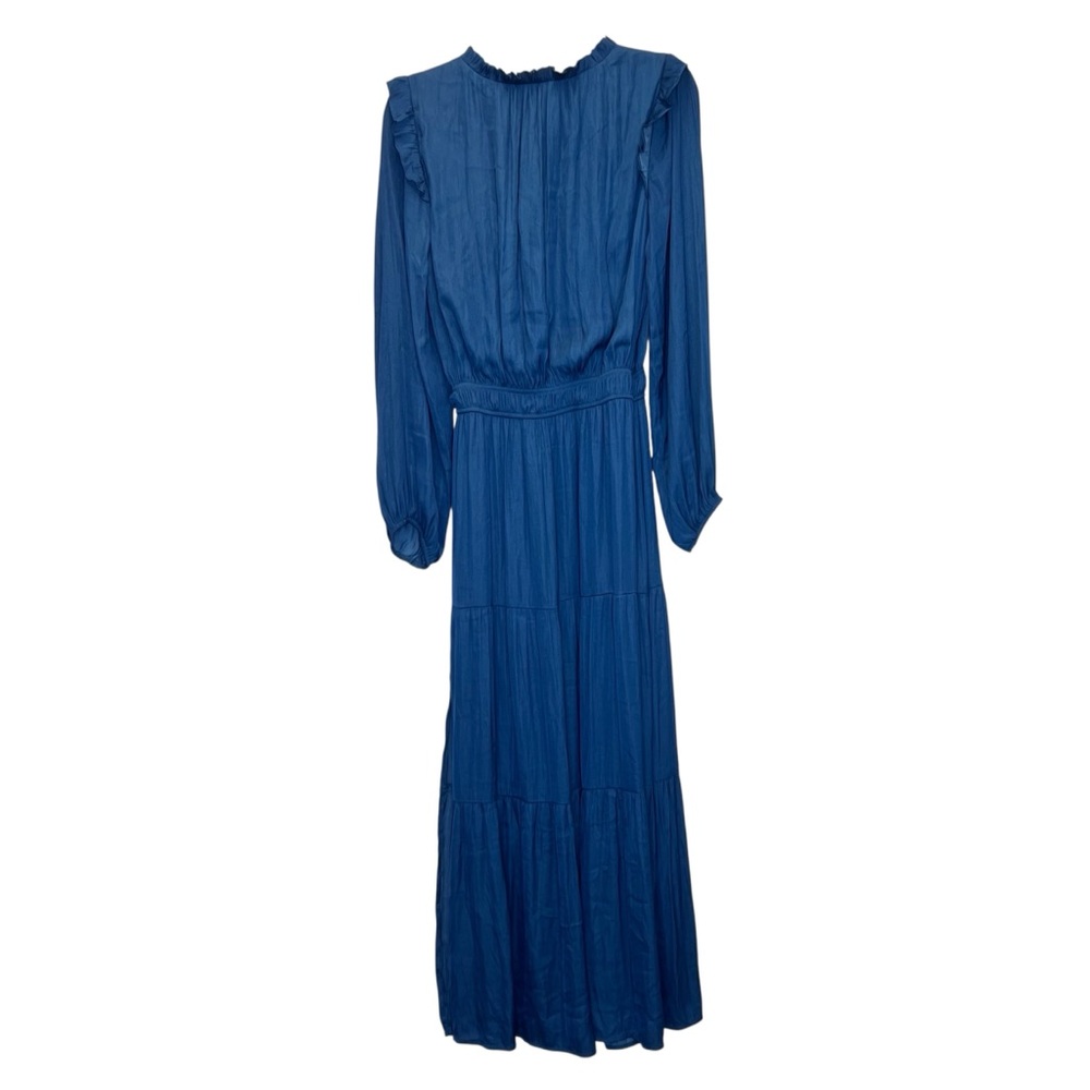 NWT Socialite Silky Blue Long Sleeve Maxi Dress Medium - Picture 3 of 8